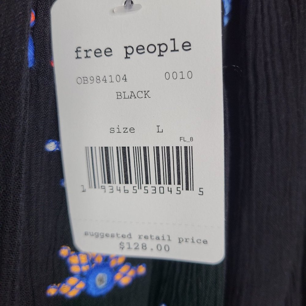 Free People Aurura Embroidered top Size LG - Picture 6 of 10
